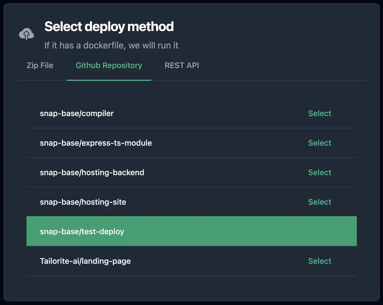 Project source selection